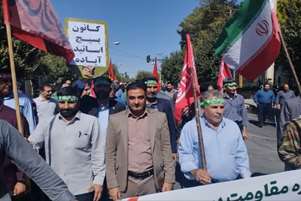 حضور رئیس و کارکنان دانشکده پرستاری آباده در رزمایش «جان فدا» 
